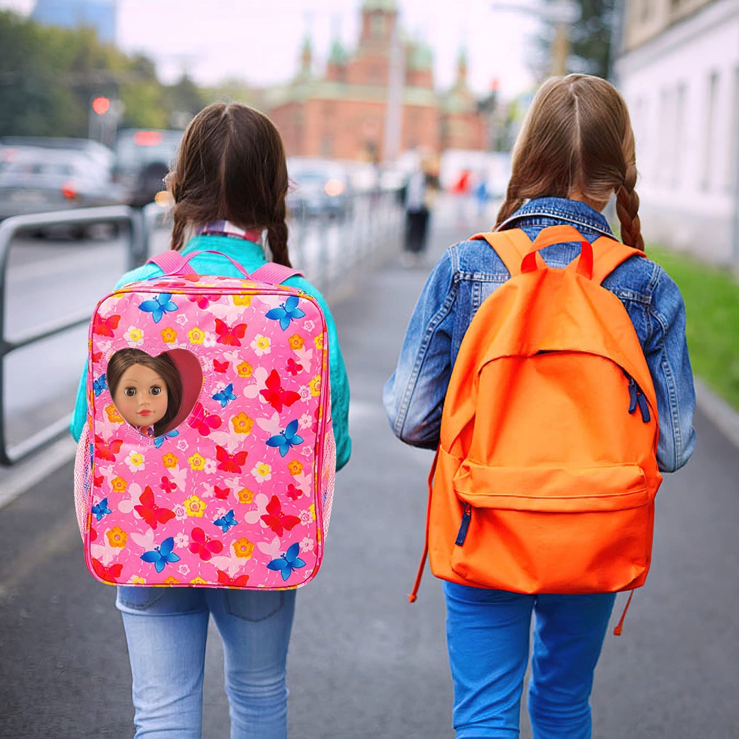 ZITA ELEMENT 18-Inch Doll Backpack - Butterfly Design & Clothes Set