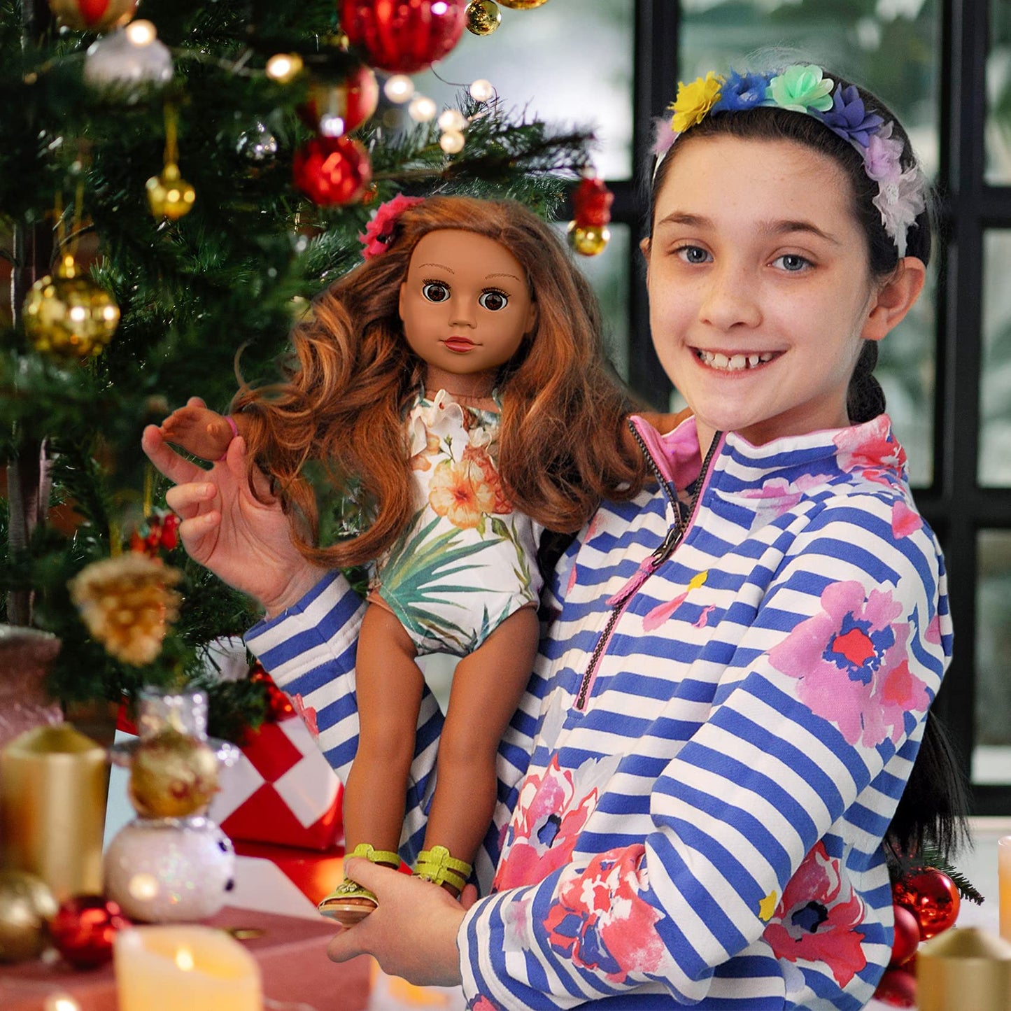 ZITA ELEMENT 24-Pcs American Doll Clothes Set for 18-Inch Dolls – Dresses, Swimsuits, Tights