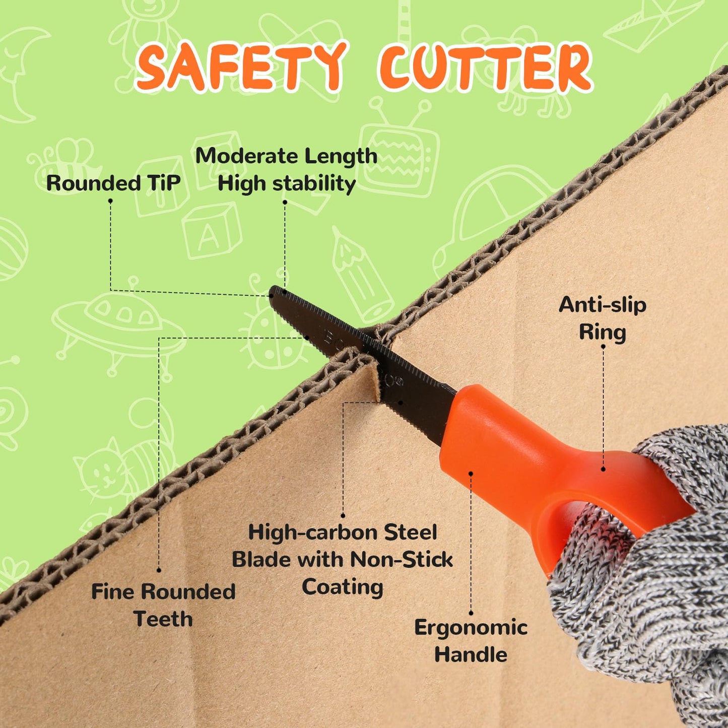 Zitranse Cardboard Cutting Tools Kit – 148 PCS Safe DIY Cutter with Storage Box for Ages 4+
