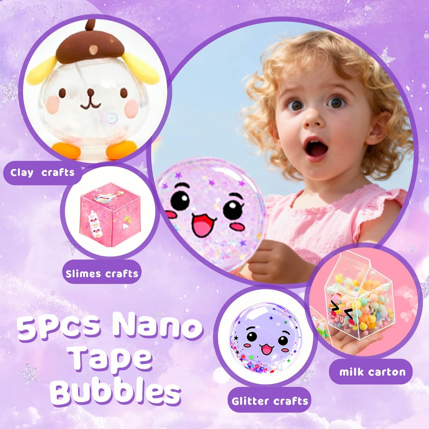 ZiZa Nano Tape Bubble Kit for Kids – Creative Squishy Maker & Craft Toy