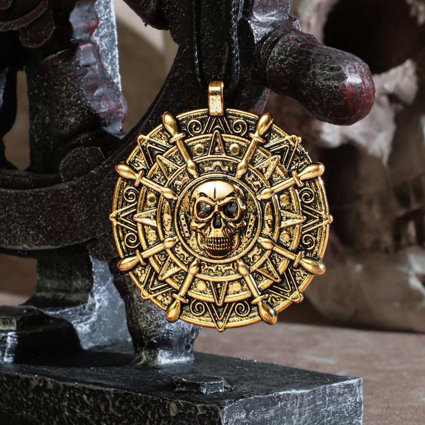 ZIZWO 2PCS Pirate Coin Necklace for Kids | Skull Necklace for Halloween & Pirate Parties