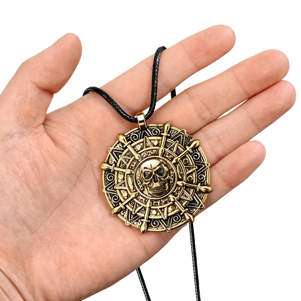 ZIZWO 2PCS Pirate Coin Necklace for Kids | Skull Necklace for Halloween & Pirate Parties