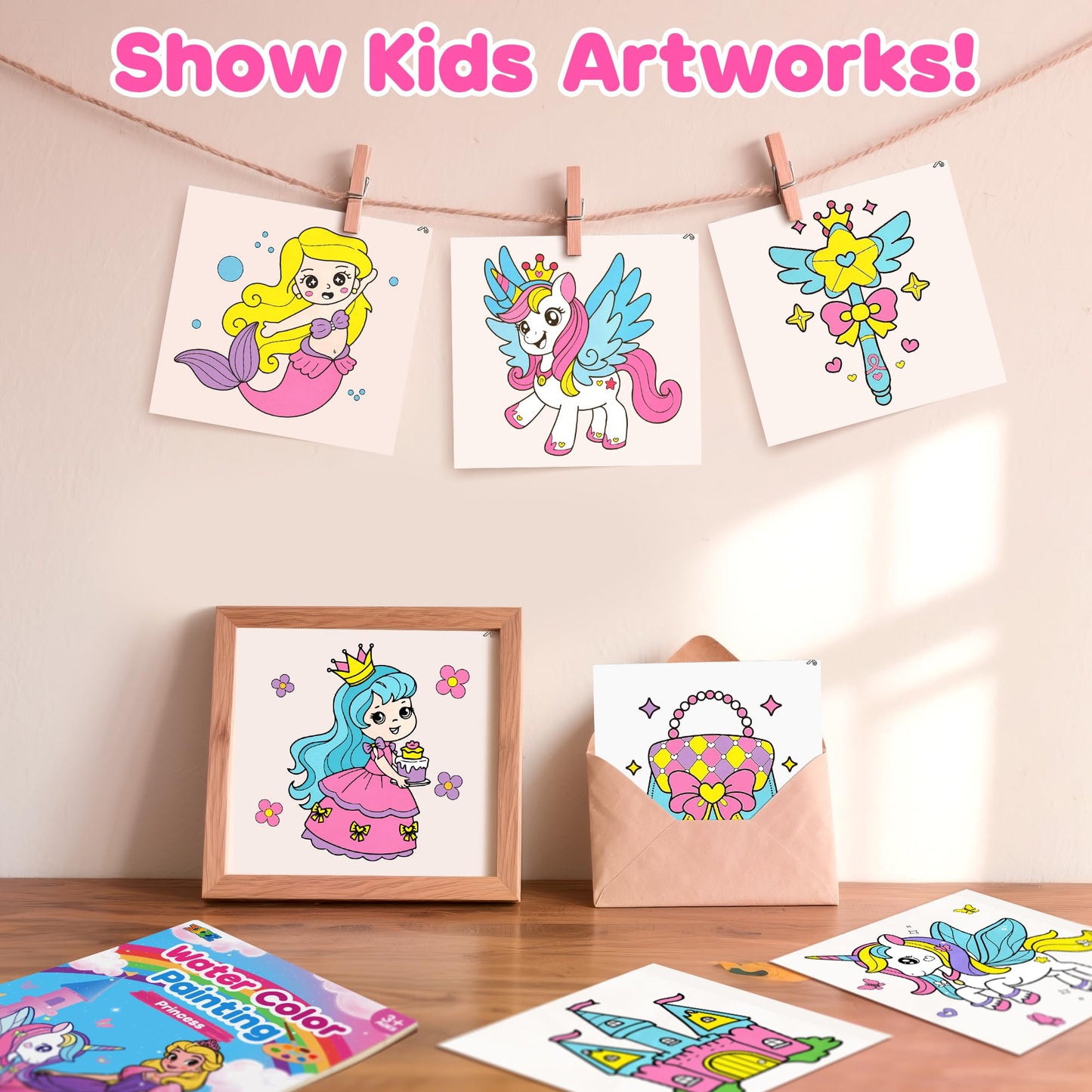 ZIZZ Paint with Water Coloring Book for Kids 3-8 — Mess-Free Princess Art Kit