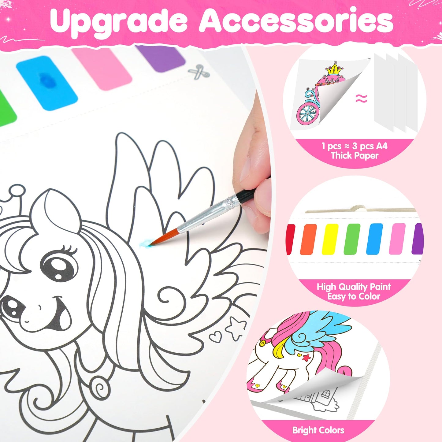ZIZZ Paint with Water Coloring Book for Kids 3-8 — Mess-Free Princess Art Kit