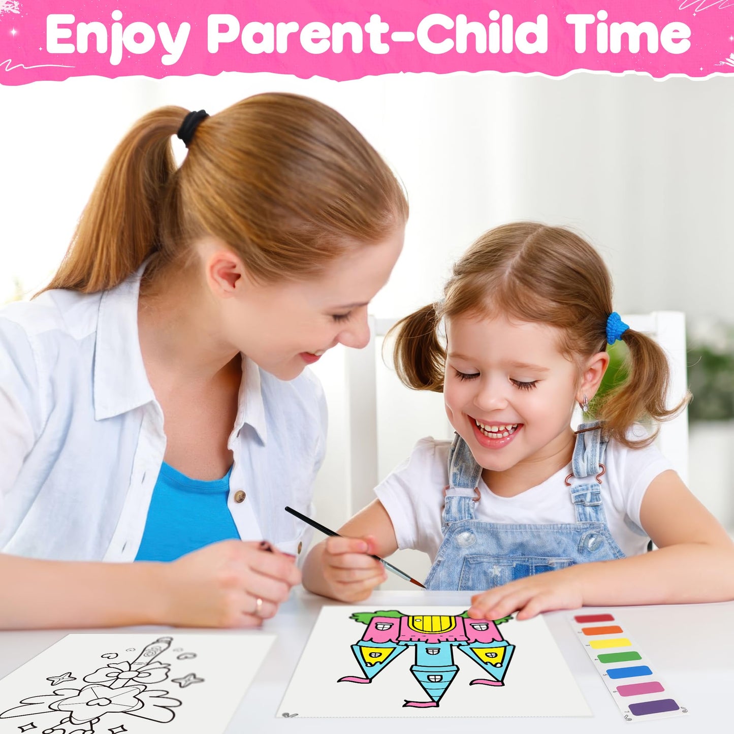 ZIZZ Paint with Water Coloring Book for Kids 3-8 — Mess-Free Princess Art Kit