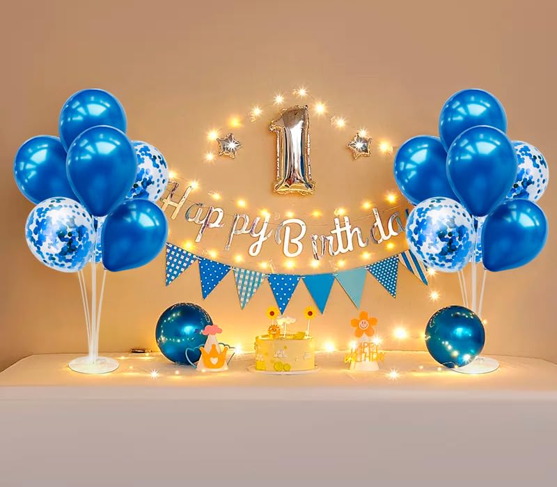 ZJDHPTY Blue Balloon Stand Centerpiece Kit – Birthday, Father's Day, Graduation (Blue Set4)