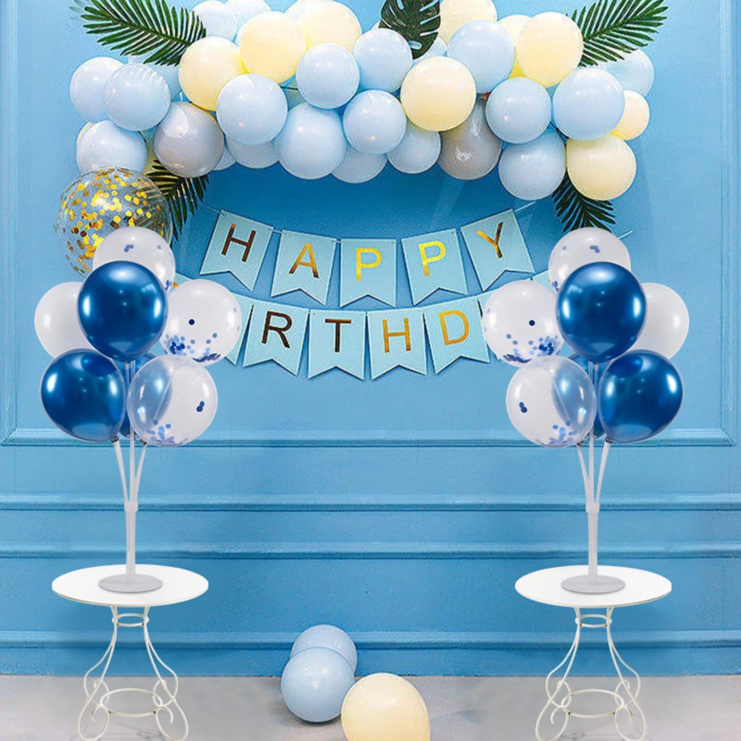 ZJDHPTY Blue Balloon Stand Centerpiece Kit – Birthday, Father's Day, Graduation (Blue Set4)