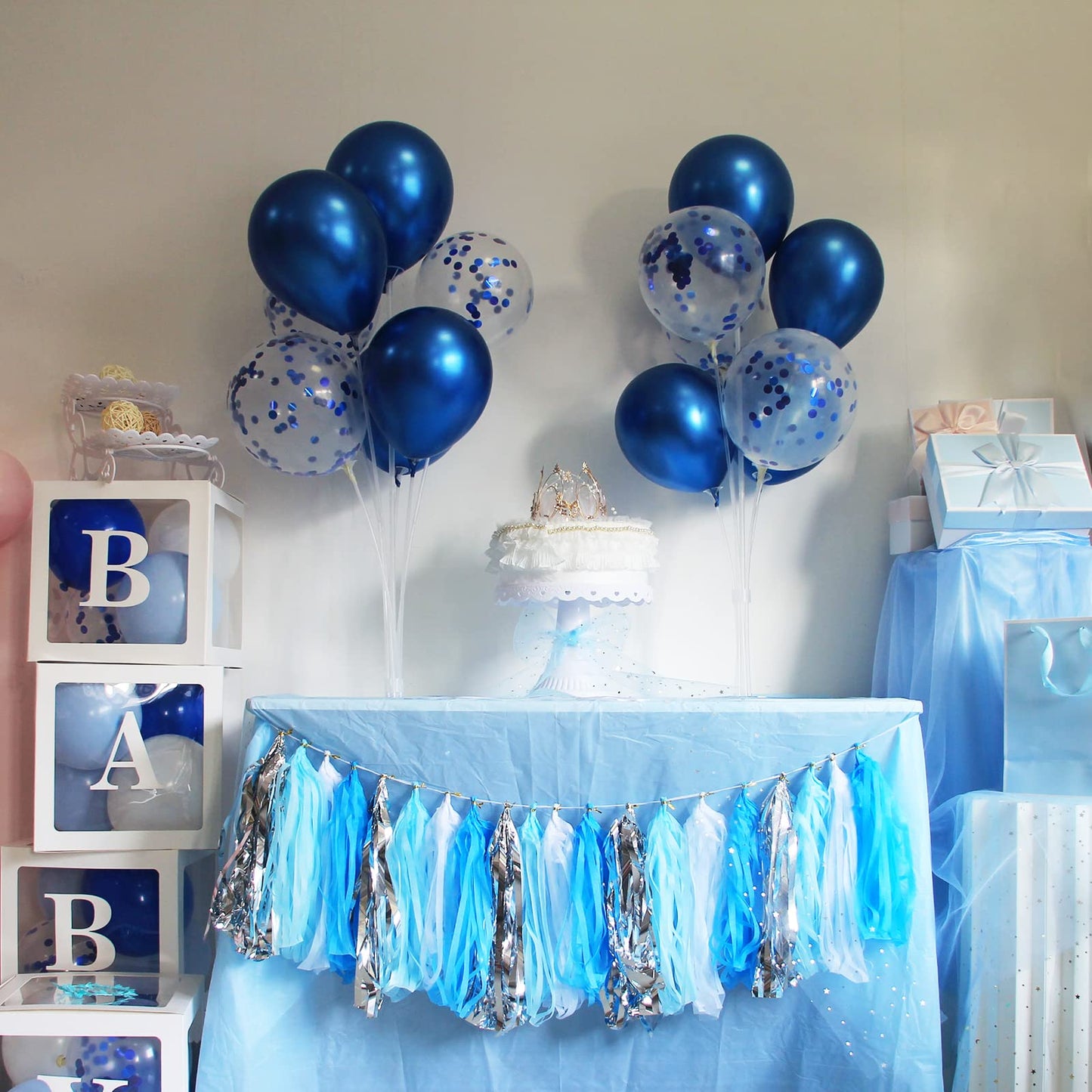 ZJDHPTY Blue Balloon Stand Centerpiece Kit – Birthday, Father's Day, Graduation (Blue Set4)
