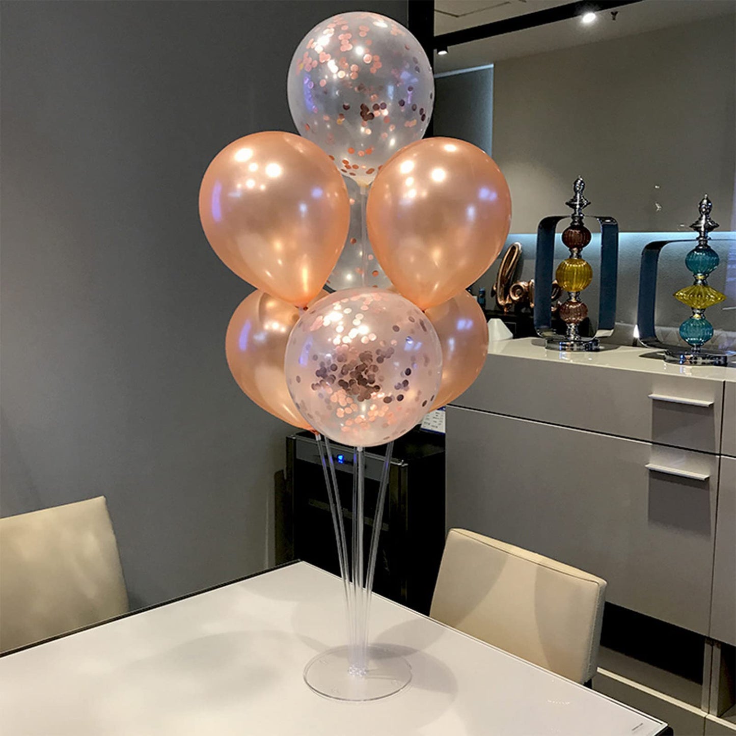 ZJDHPTY Rose Gold Balloon Stand Centerpiece Kit – 4-Set for Birthday & Wedding (Set4)