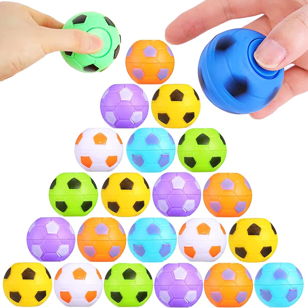 ZJDL 32 PCS Mini Fidget Soccer Ball Toys – Rotatable Finger Stress Balls for Kids, Party Favors & Classroom Prizes