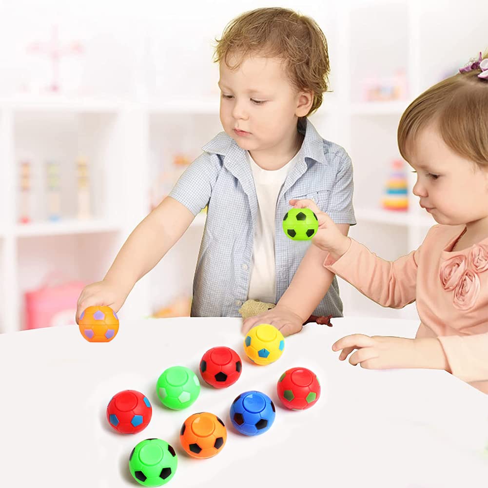 ZJDL 32 PCS Mini Fidget Soccer Ball Toys – Rotatable Finger Stress Balls for Kids, Party Favors & Classroom Prizes