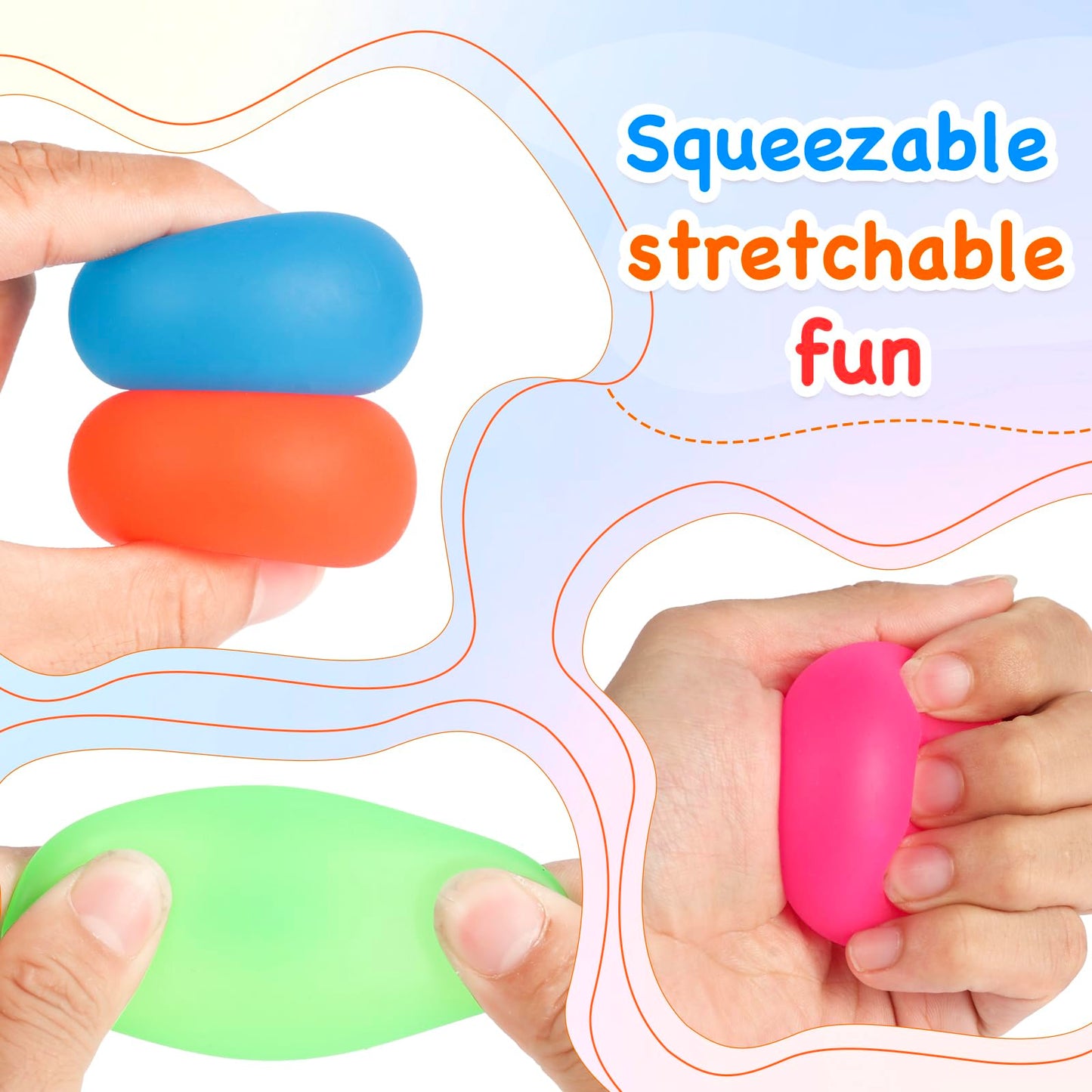 ZJDL 6-Pack Squishy Stress Balls – Fidget Toys for Focus, Calm, and Fun