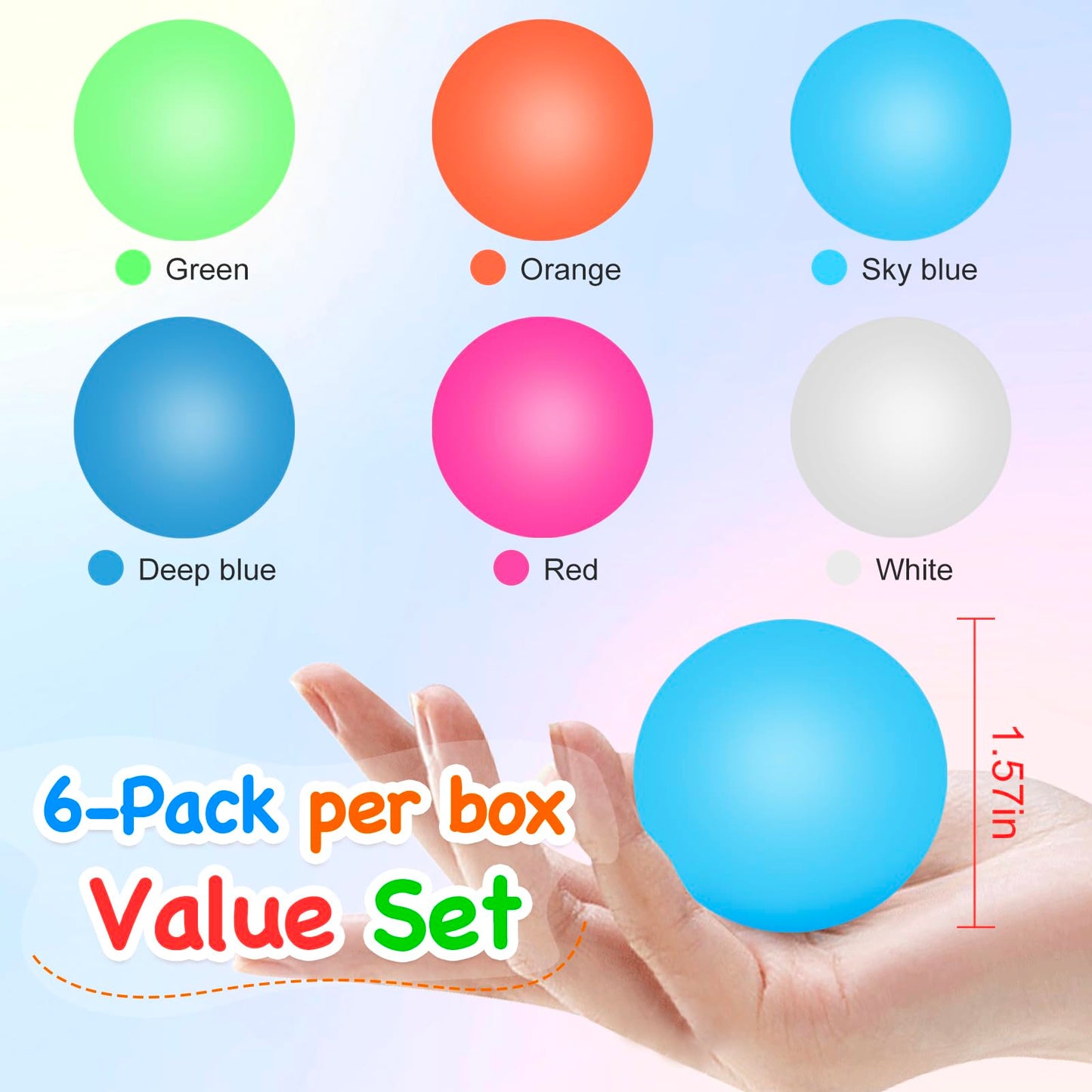 ZJDL 6-Pack Squishy Stress Balls – Fidget Toys for Focus, Calm, and Fun