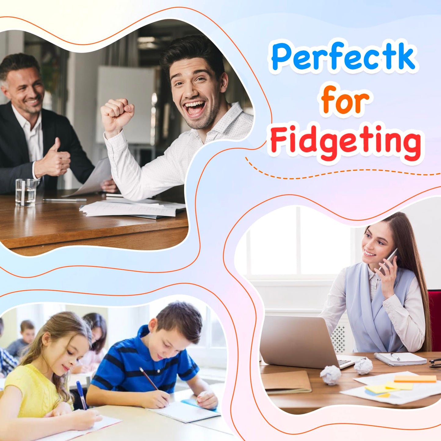 ZJDL 6-Pack Squishy Stress Balls – Fidget Toys for Focus, Calm, and Fun