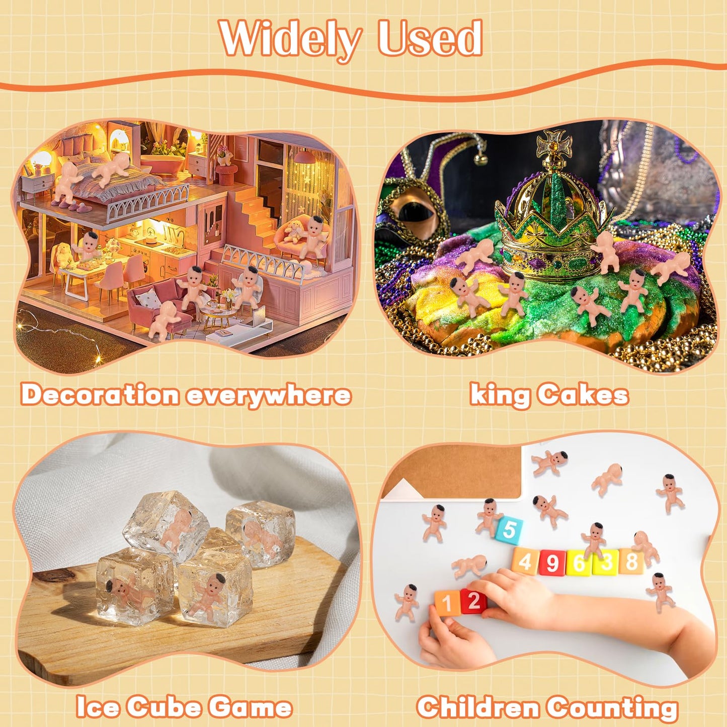 ZJJZGYXINTAI 100 PCS Mini Baby Figurines for Baby Shower Games – 1-Inch Plastic Babies