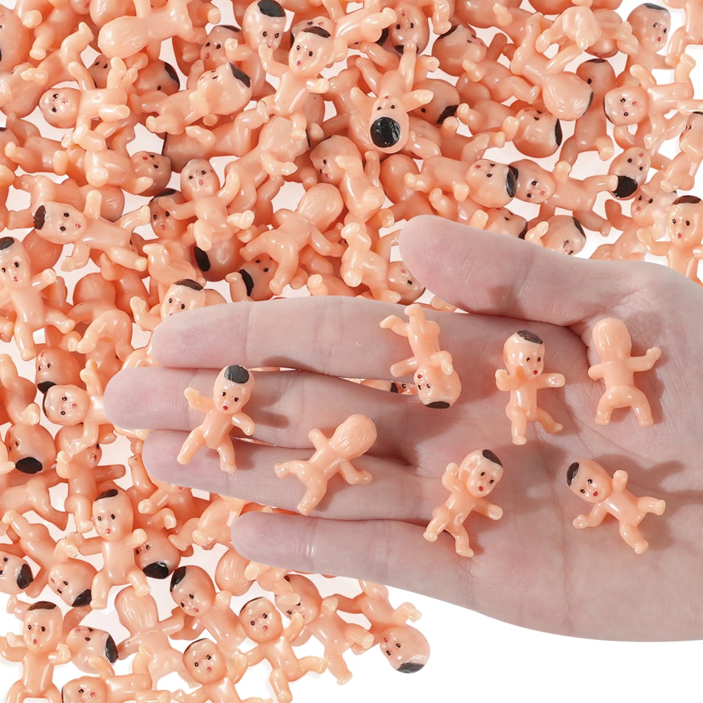 ZJJZGYXINTAI 100 PCS Mini Baby Figurines for Baby Shower Games – 1-Inch Plastic Babies
