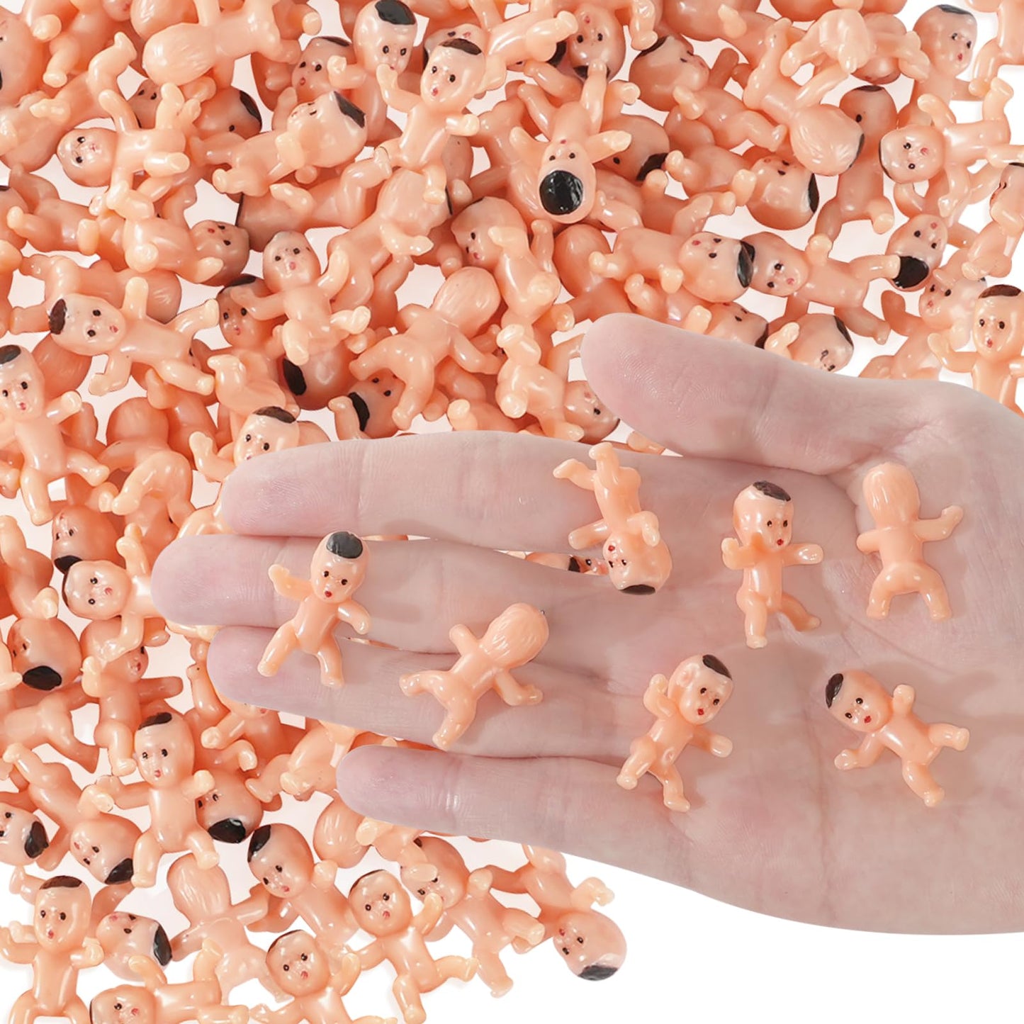 ZJJZGYXINTAI 120 Pcs Plastic Babies for Games – 1 Inch Mini Baby Figurines for Baby Showers, King Cake, Ice Cubes, Party Favors