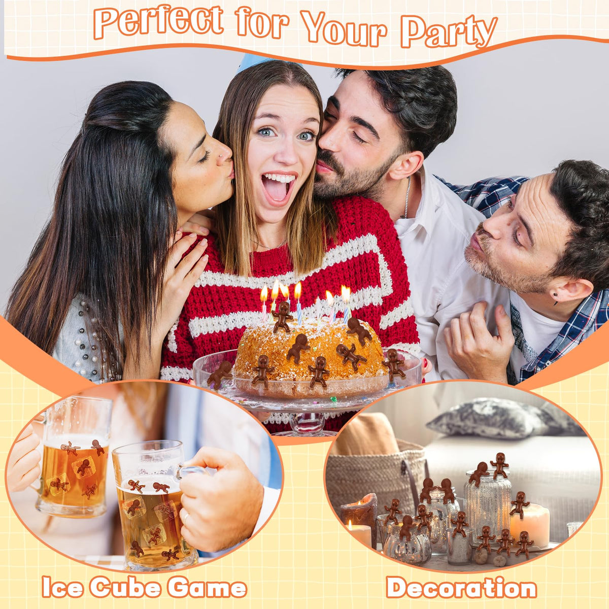 ZJJZGYXINTAI 100 Mini Baby Figurines for Baby Shower Games, King Cake & Ice Cube