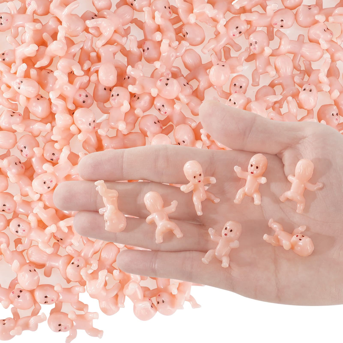 ZJJZGYXINTAI 120 Pcs Plastic Babies for Games – 1-Inch Mini Baby Figurines for Baby Shower, Ice Cubes, and King Cake Decor