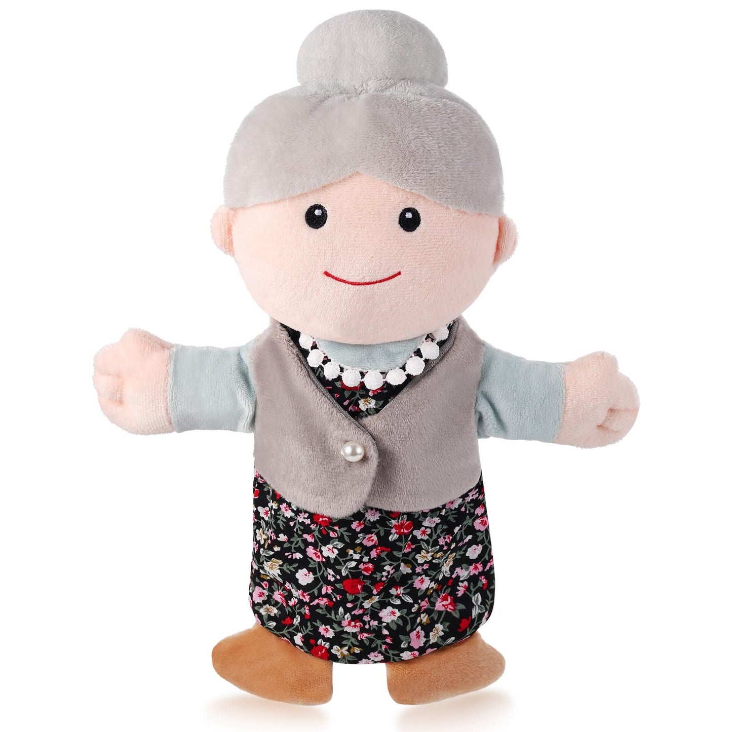 ZJoey 12-Inch Family Hand Puppets – Plush Puppets for Grandparents, Mom & Dad, Siblings