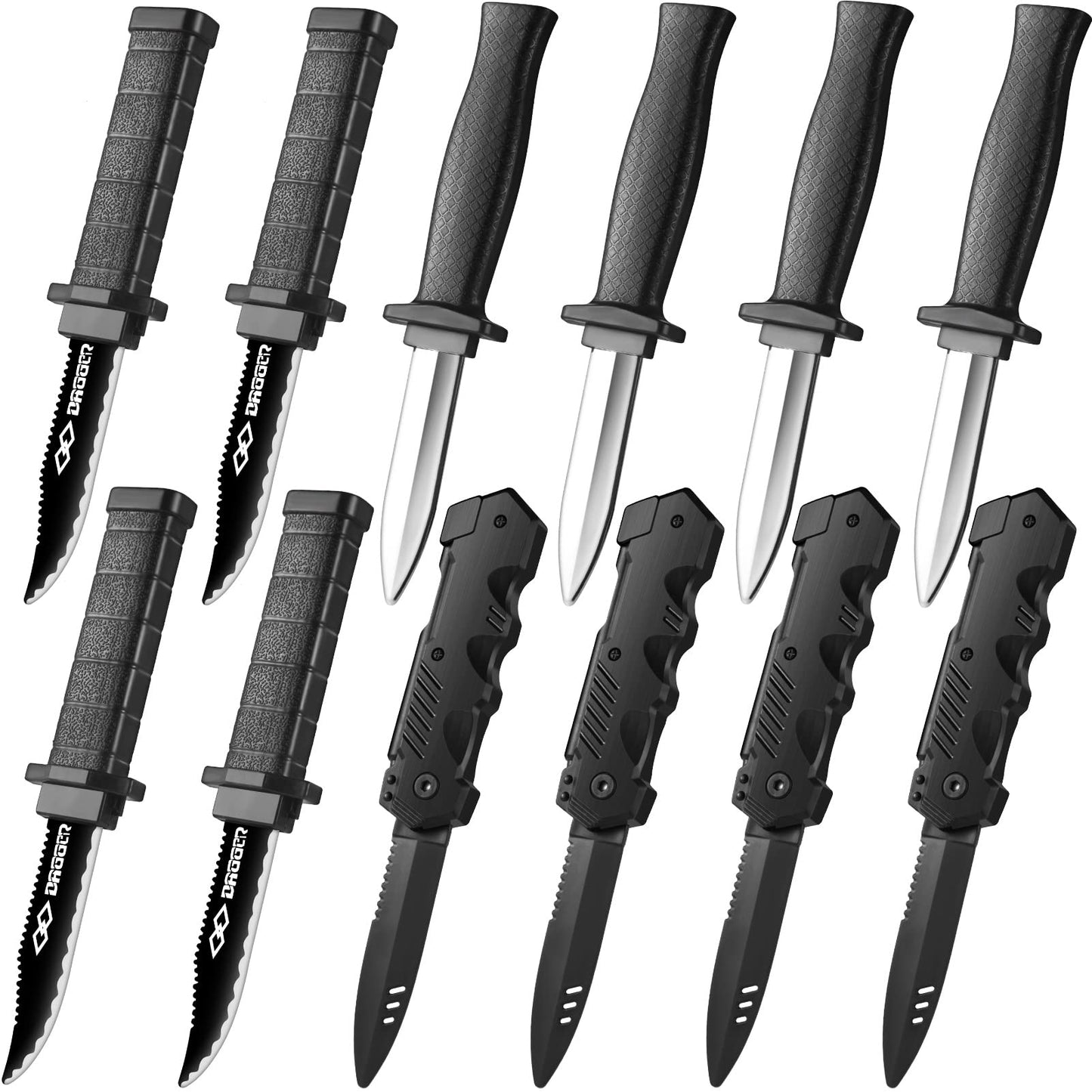 ZJoey 12 Pack Retractable Fake Knife Props – Safe Plastic Pranks for Halloween & Parties
