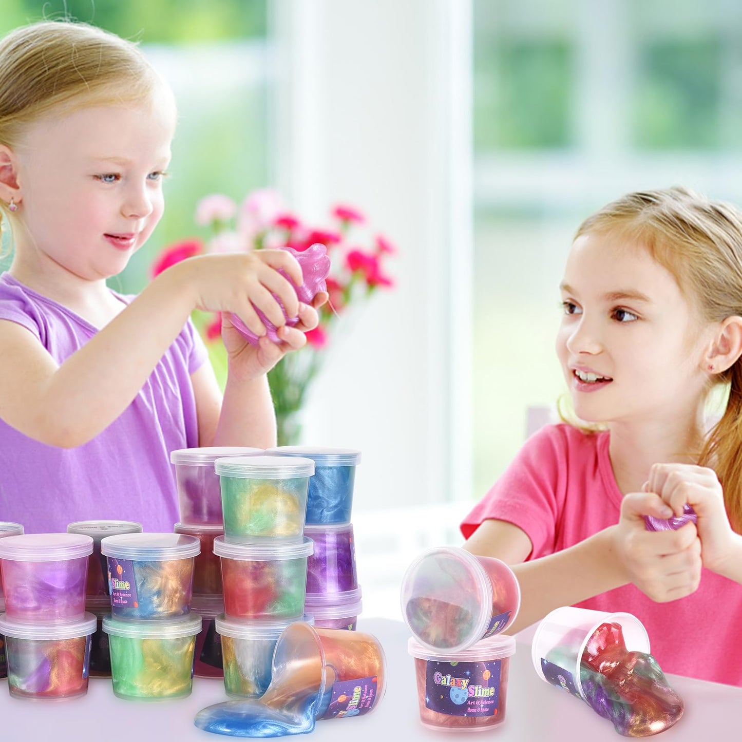 ZJOFP Kids Galaxy Slime Kit – 30-Pack Colorful Slime & Party Favors