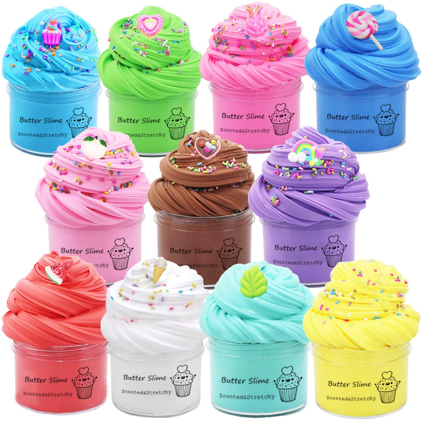 ZJOFP Butte Slime Kit 11 Pack – Colorful Texture Play & Party Favors
