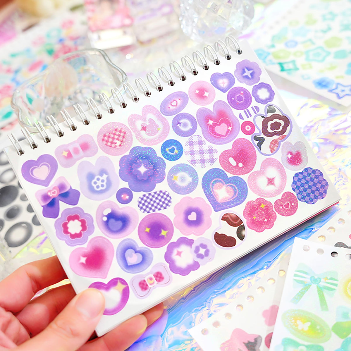 ZJWZSLI 2500+ Kpop Photocard Sticker Book – Glitter, Butterfly & Ribbon Deco