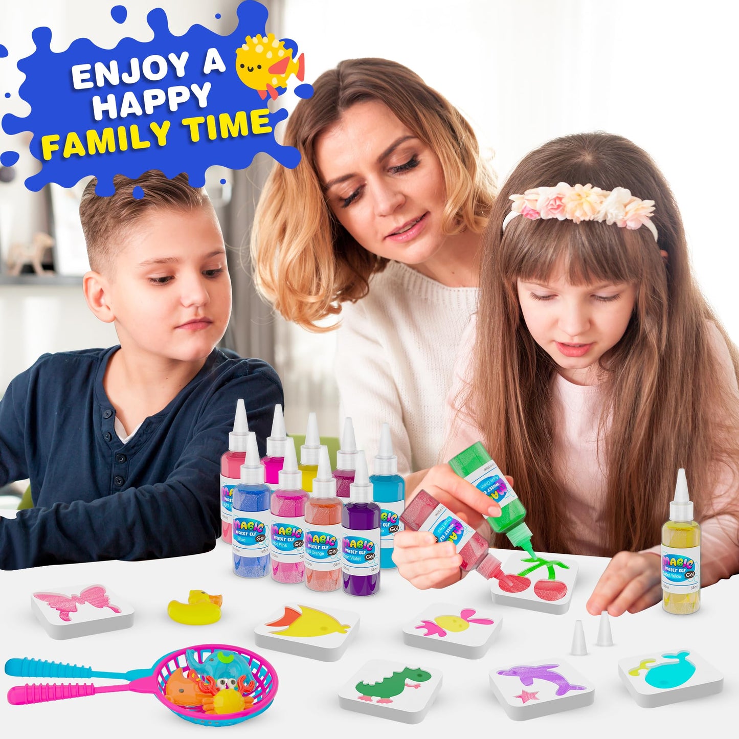 ZJYY Magic Water Elf Toy Kit – Water Gel Set with 24 Hydrogels & 18 Molds (Ages 6+)