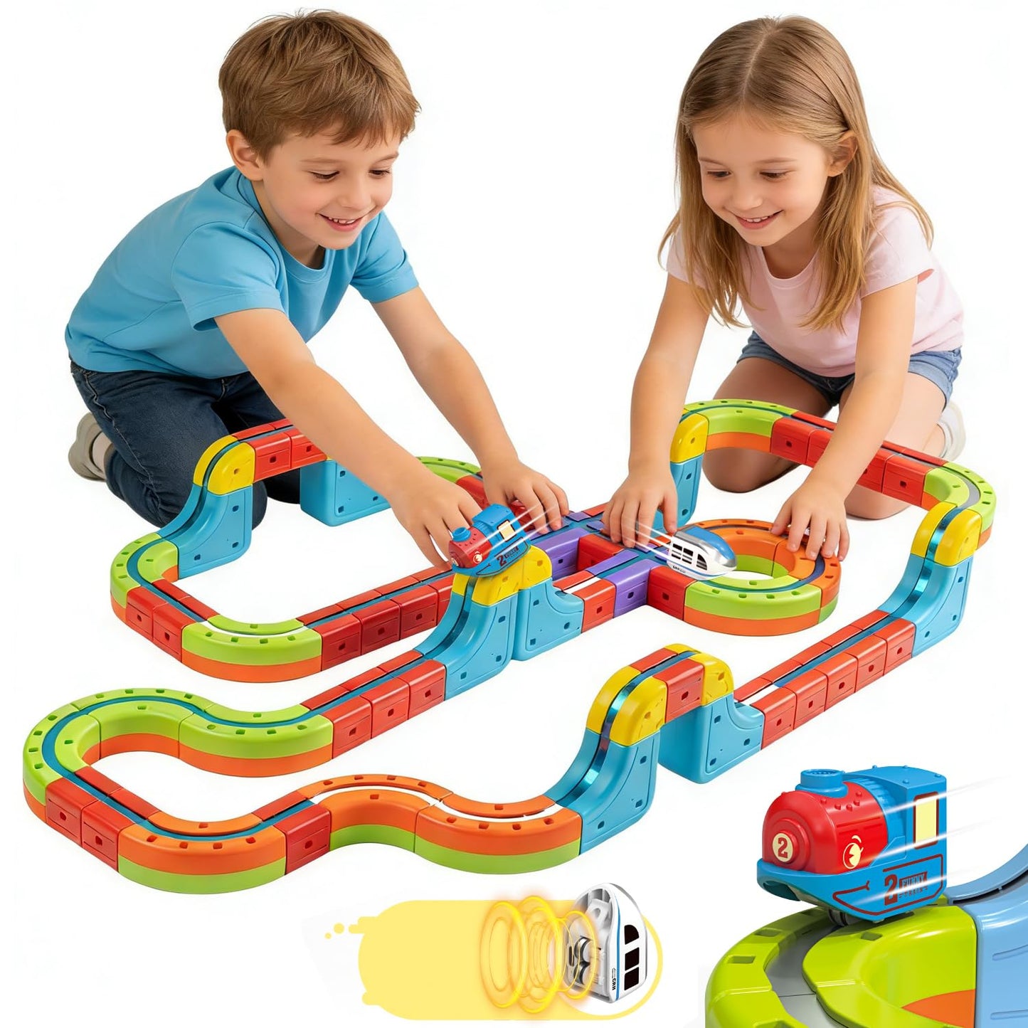 ZLANDYAN Infinity Racer 3D Train Set – Magnetic Cube Track STEM Toy for Kids 4-8+