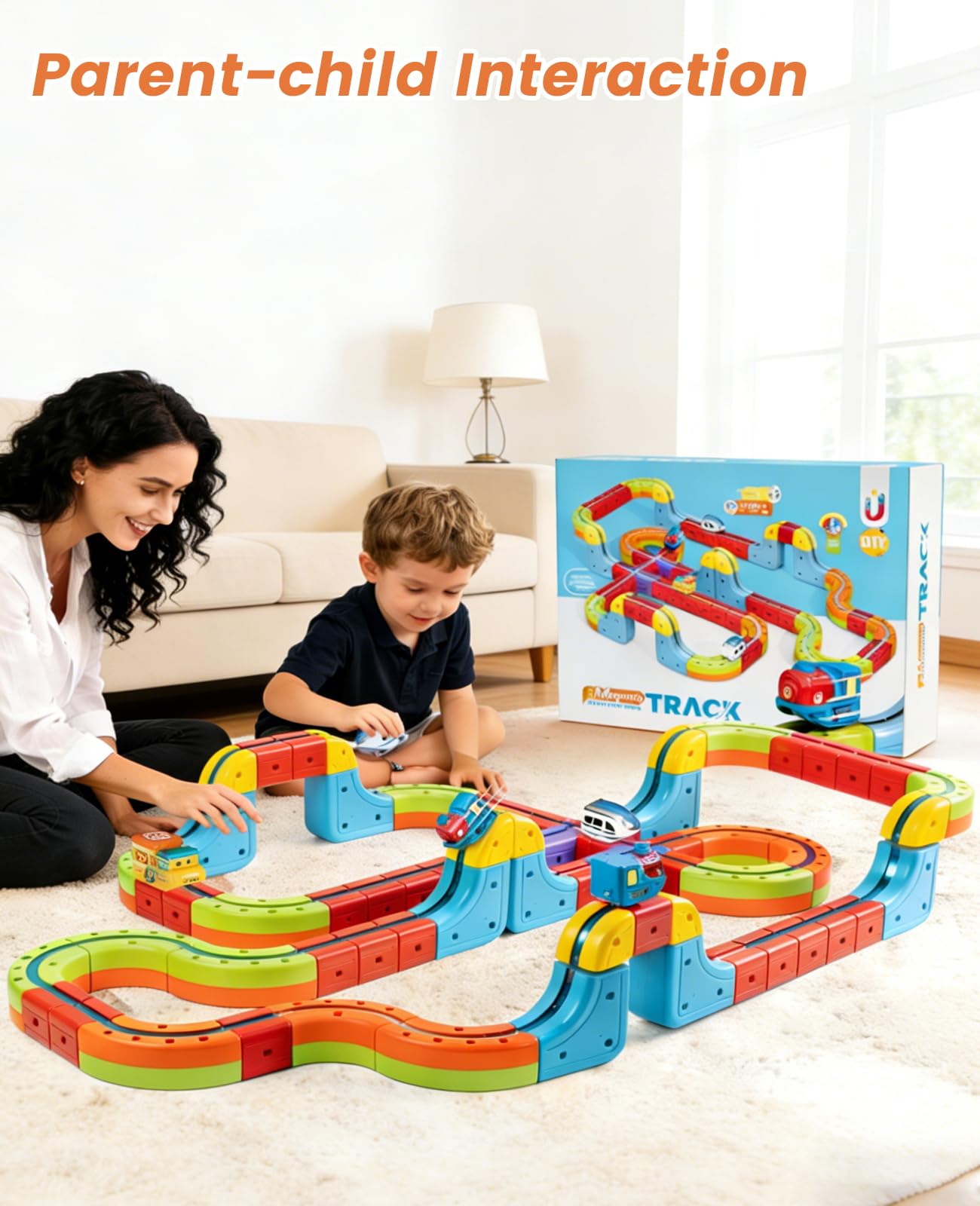 ZLANDYAN Infinity Racer 3D Train Set – Magnetic Cube Track STEM Toy for Kids 4-8+
