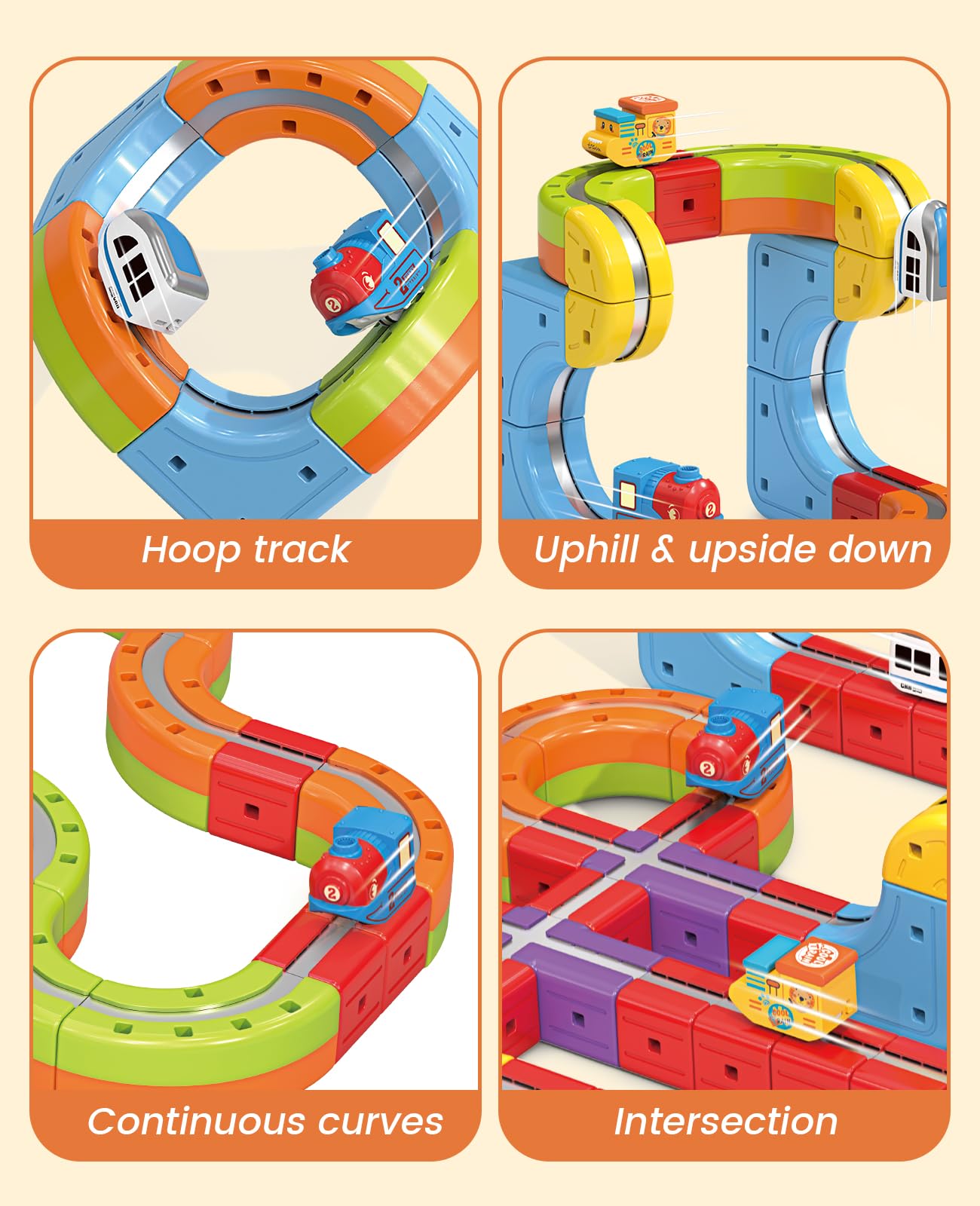 ZLANDYAN Infinity Racer 3D Train Set – Magnetic Cube Track STEM Toy for Kids 4-8+
