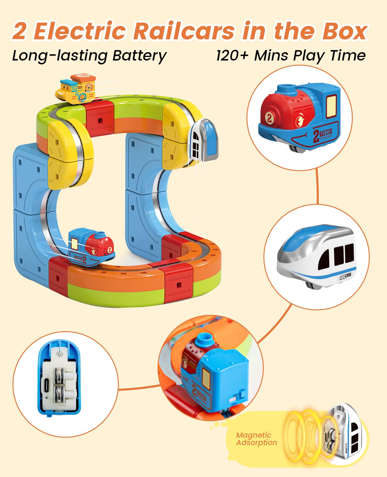 ZLANDYAN Infinity Racer 3D Train Set – Magnetic Cube Track STEM Toy for Kids 4-8+