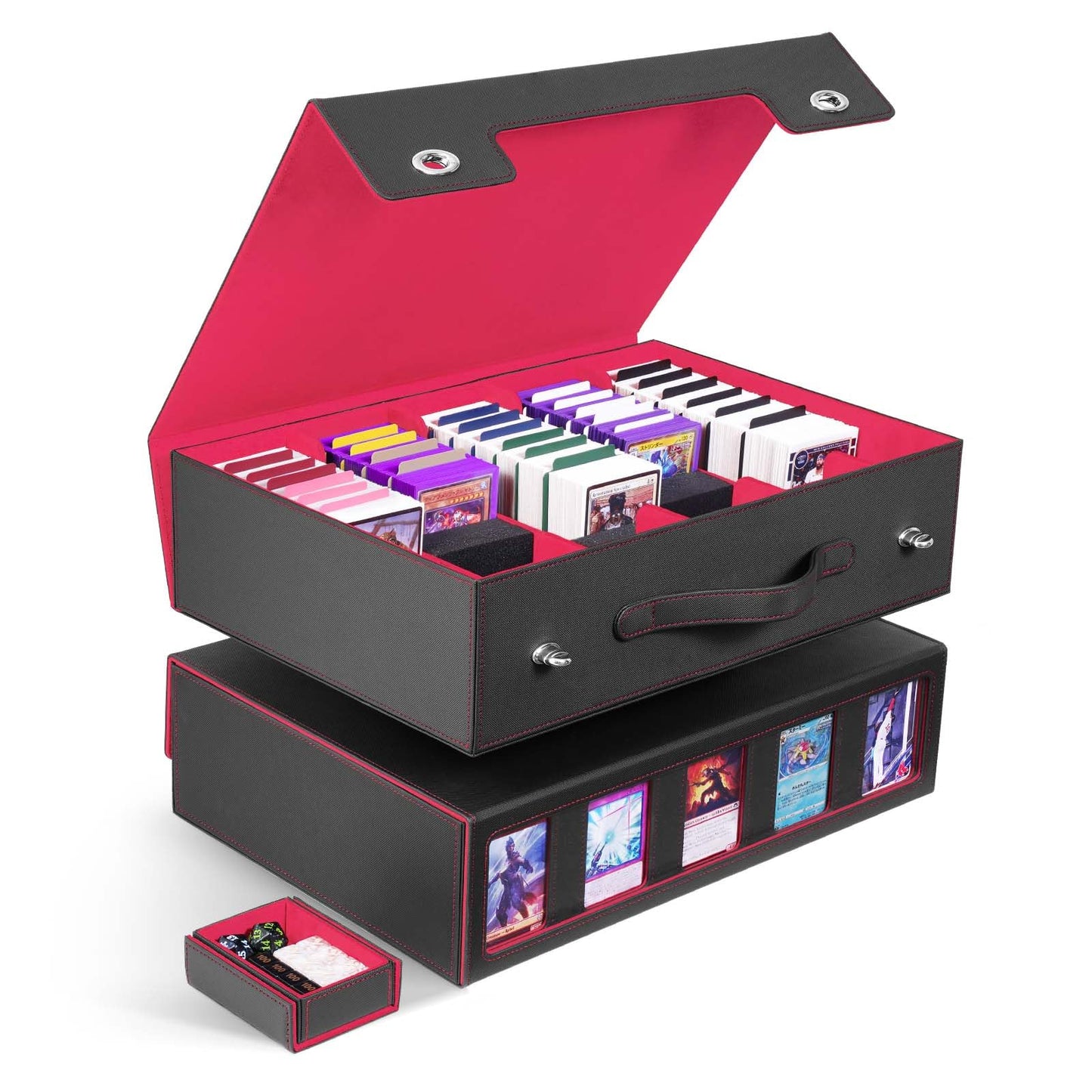ZLCA 5-Row Trading Card Storage Box with Handle – 3900+ Card Capacity | MTG/TCG Organizer