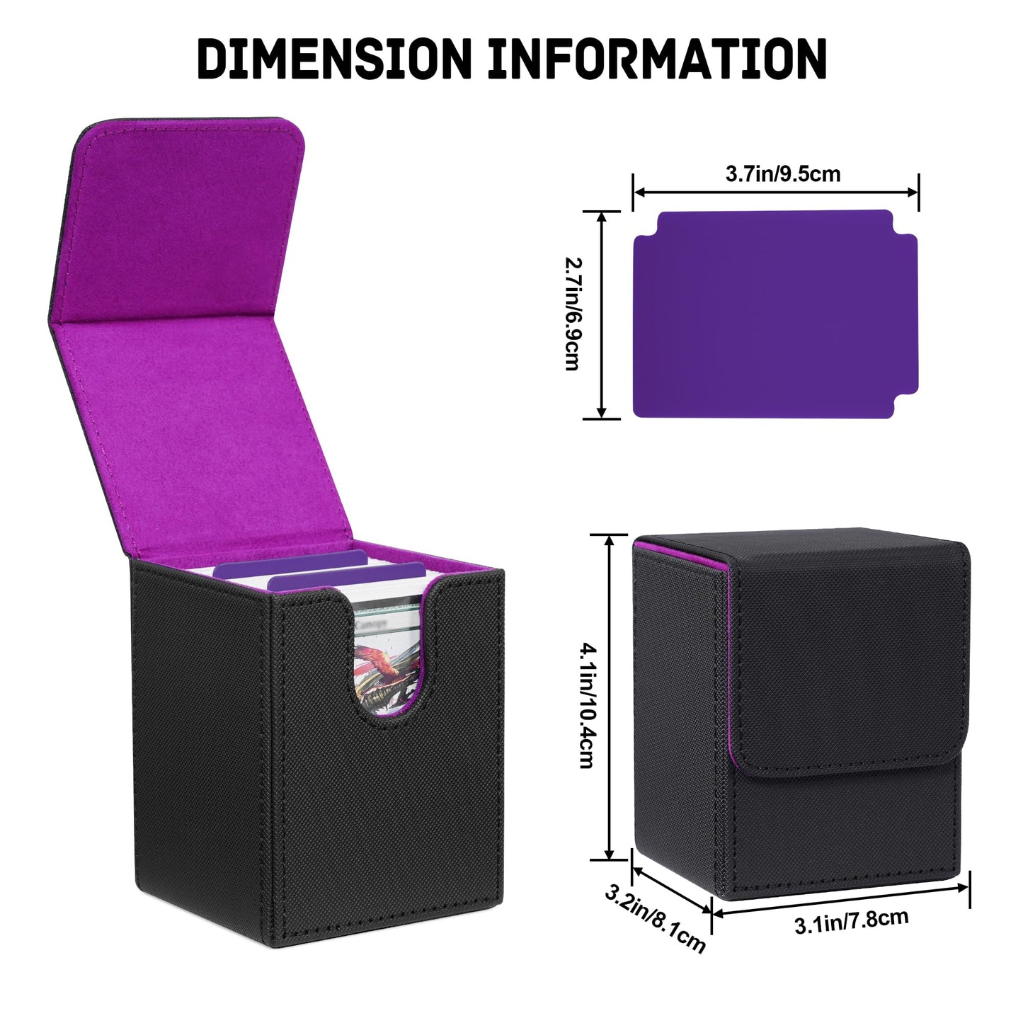 ZLCA Card Deck Box – Leather PU, Magnetic Closure, 80+ Card Capacity for MTG/TCG