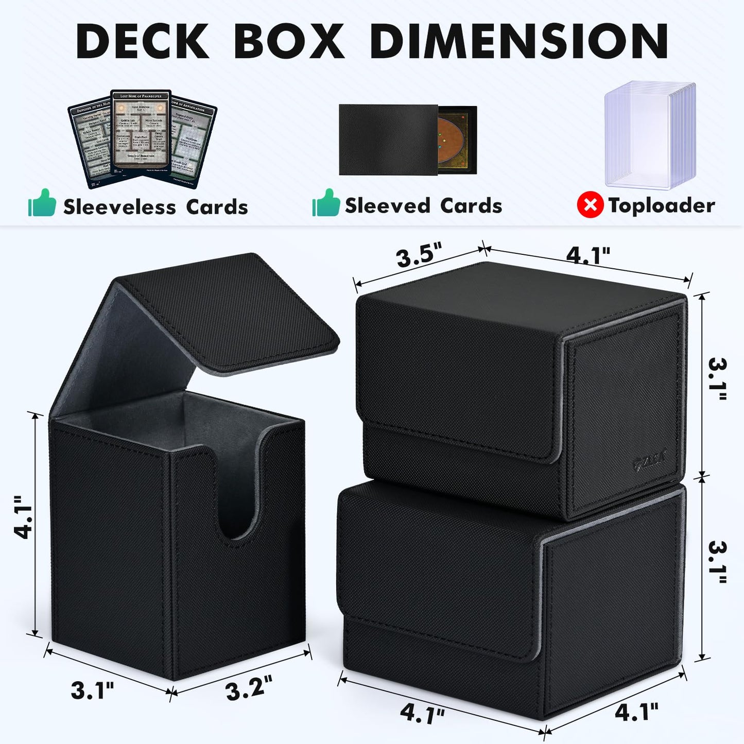 ZLCA Card Deck Box – Magnetic PU Leather Case for 100+ Cards (MTG, Yu-Gi-Oh!, CCG)