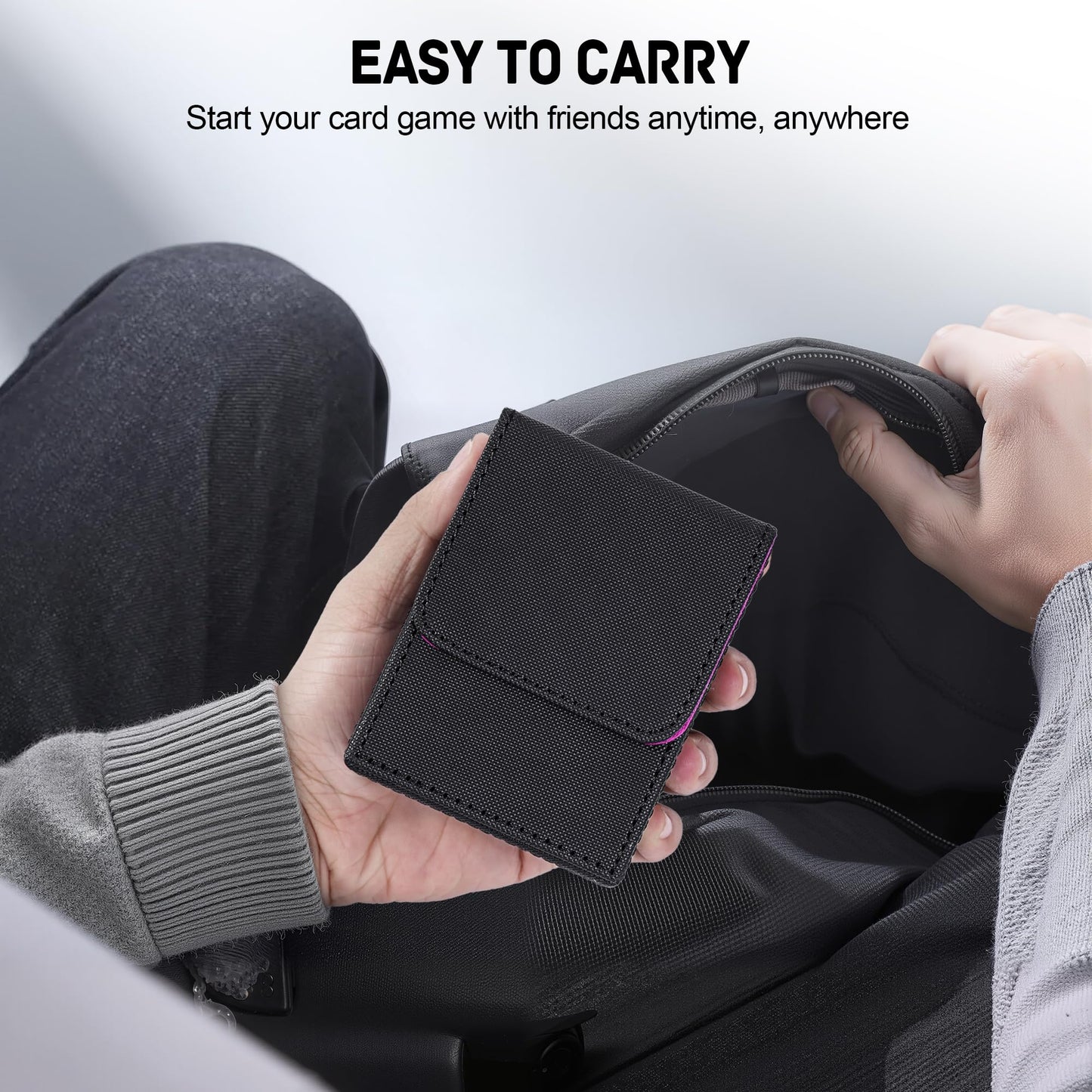 ZLCA Card Deck Box – Leather PU, Magnetic Closure, 80+ Card Capacity for MTG/TCG