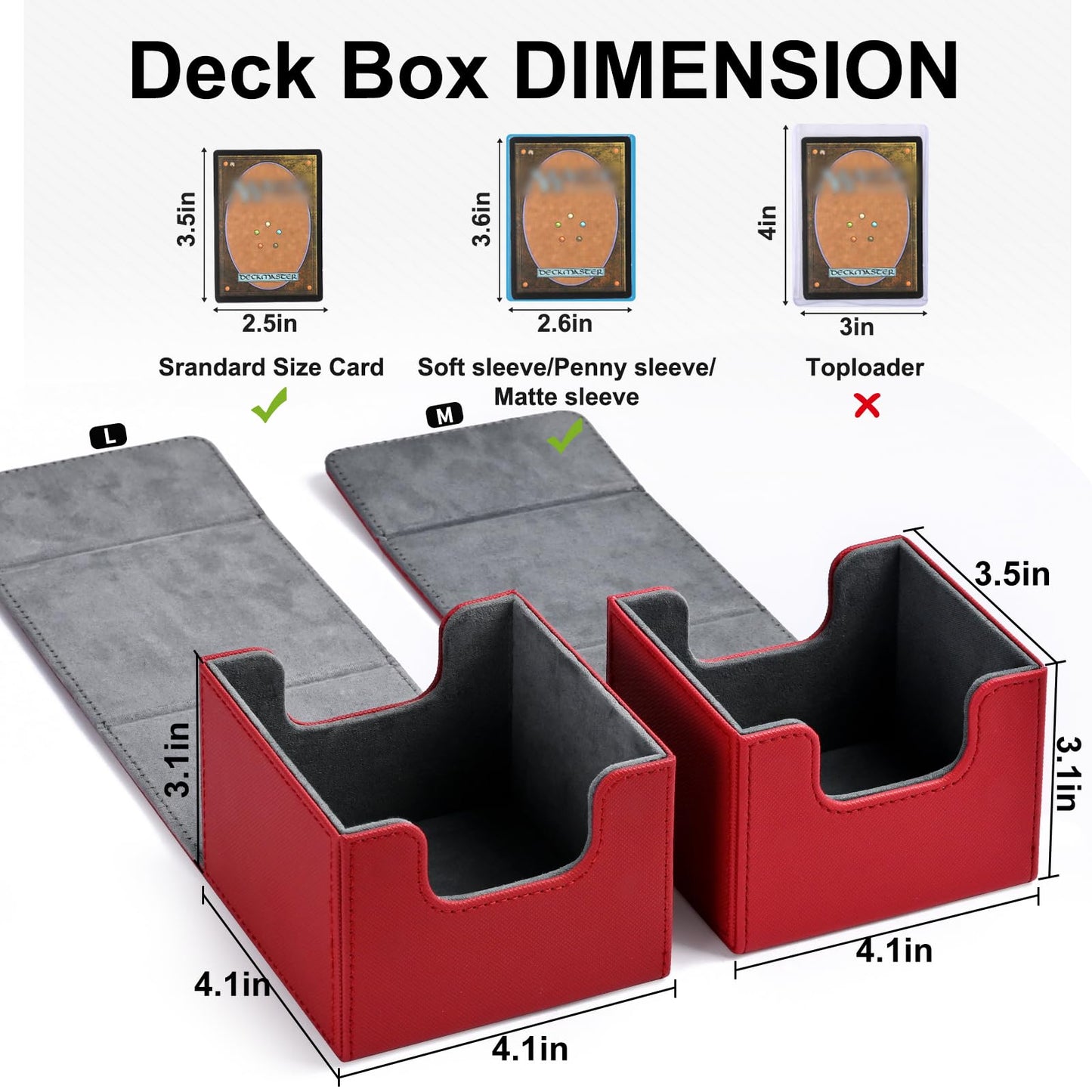 ZLCA Leather Magnetic Deck Box – Holds 120+ Single-Sleeved Cards for MTG and Other TCGs