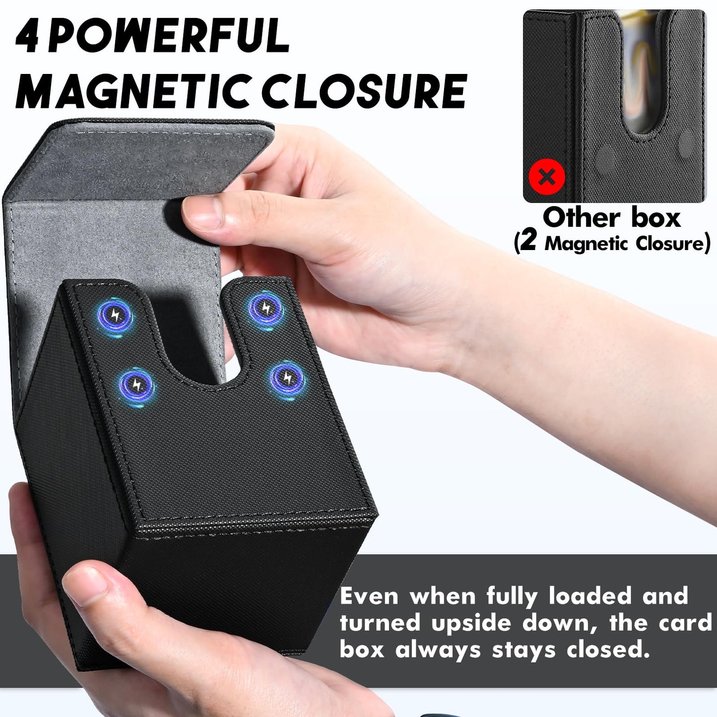 ZLCA Card Deck Box – Magnetic PU Leather Case for 100+ Cards (MTG, Yu-Gi-Oh!, CCG)