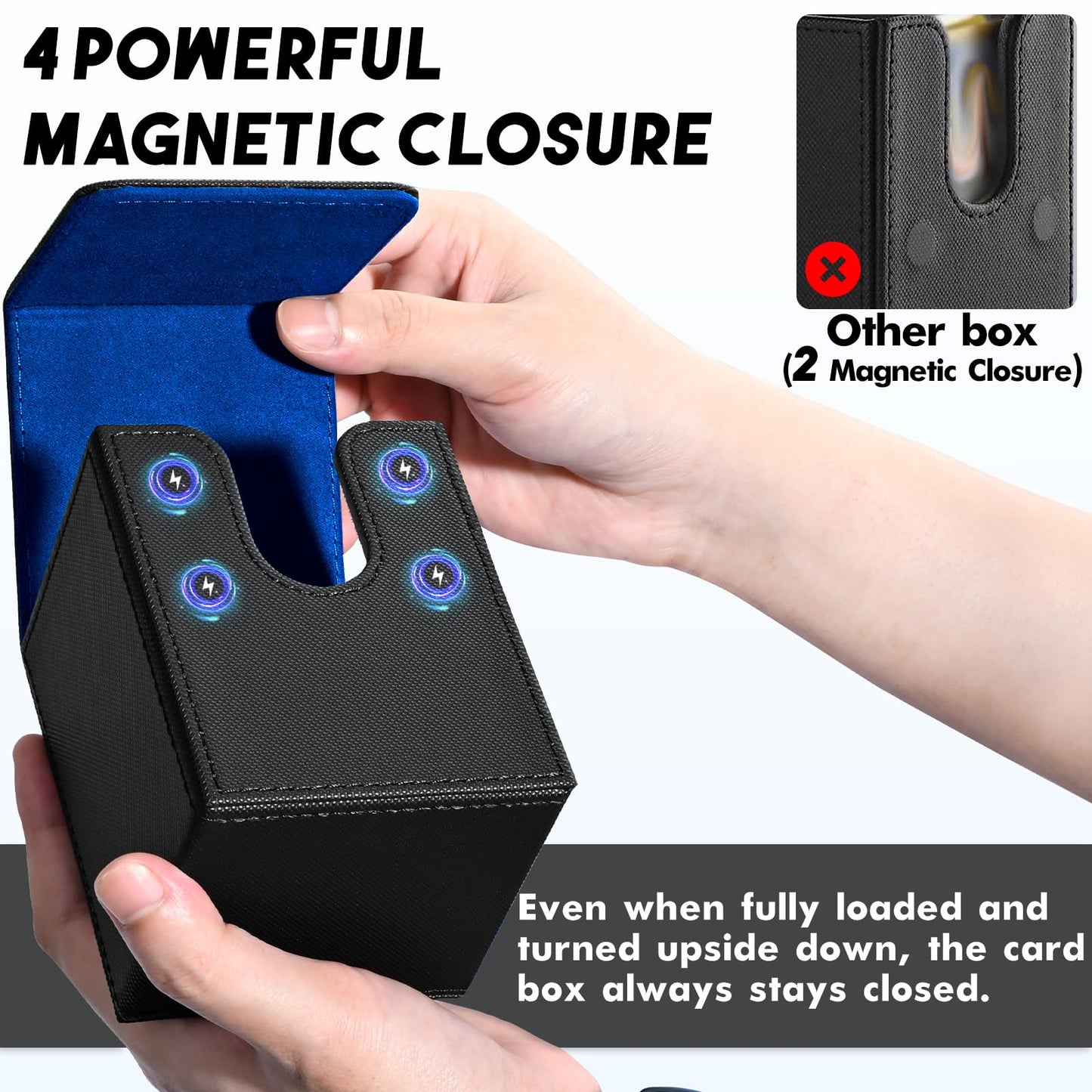 ZLCA Card Deck Box – Magnetic PU Leather Case for 100+ Cards (MTG, Yu-Gi-Oh!, CCG)