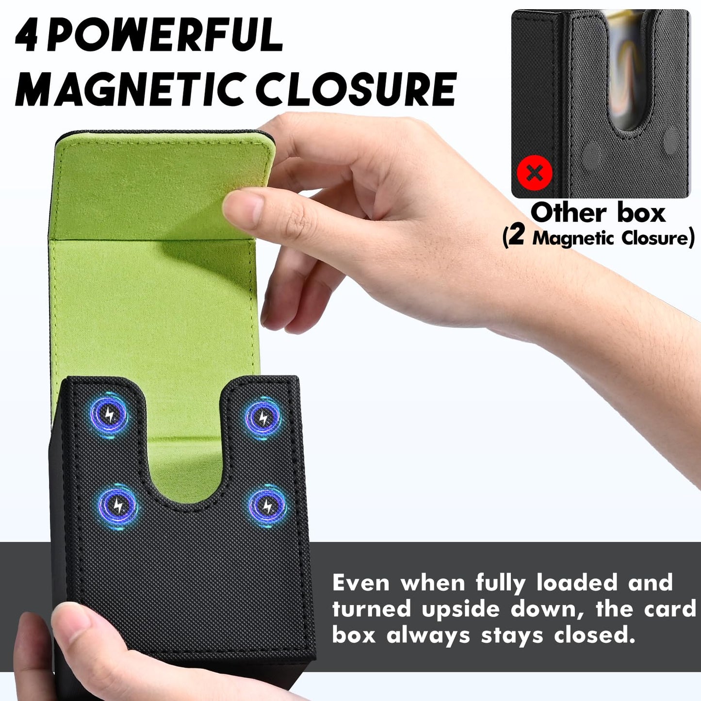 ZLCA Card Deck Box – Magnetic PU Leather Case for 100+ Cards (MTG, Yu-Gi-Oh!)