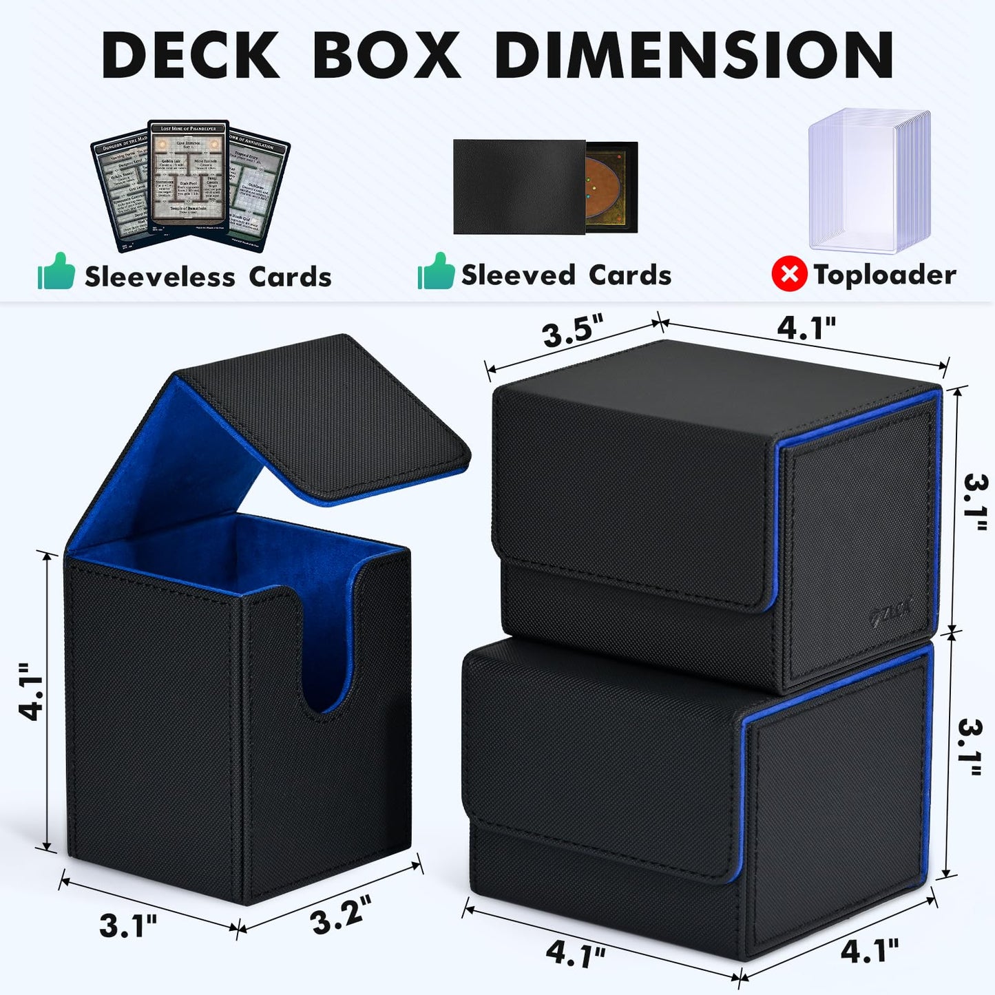 ZLCA Card Deck Box – Magnetic PU Leather Case for 100+ Cards (MTG, Yu-Gi-Oh!, CCG)