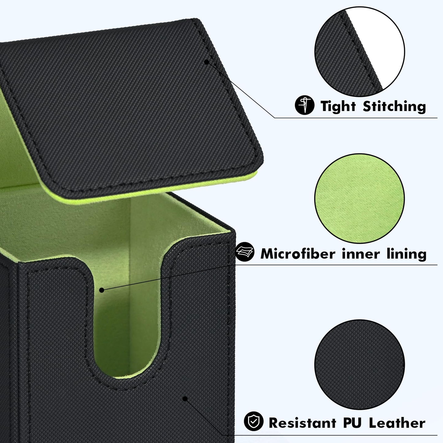 ZLCA Card Deck Box – Magnetic PU Leather Case for 100+ Cards (MTG, Yu-Gi-Oh!)