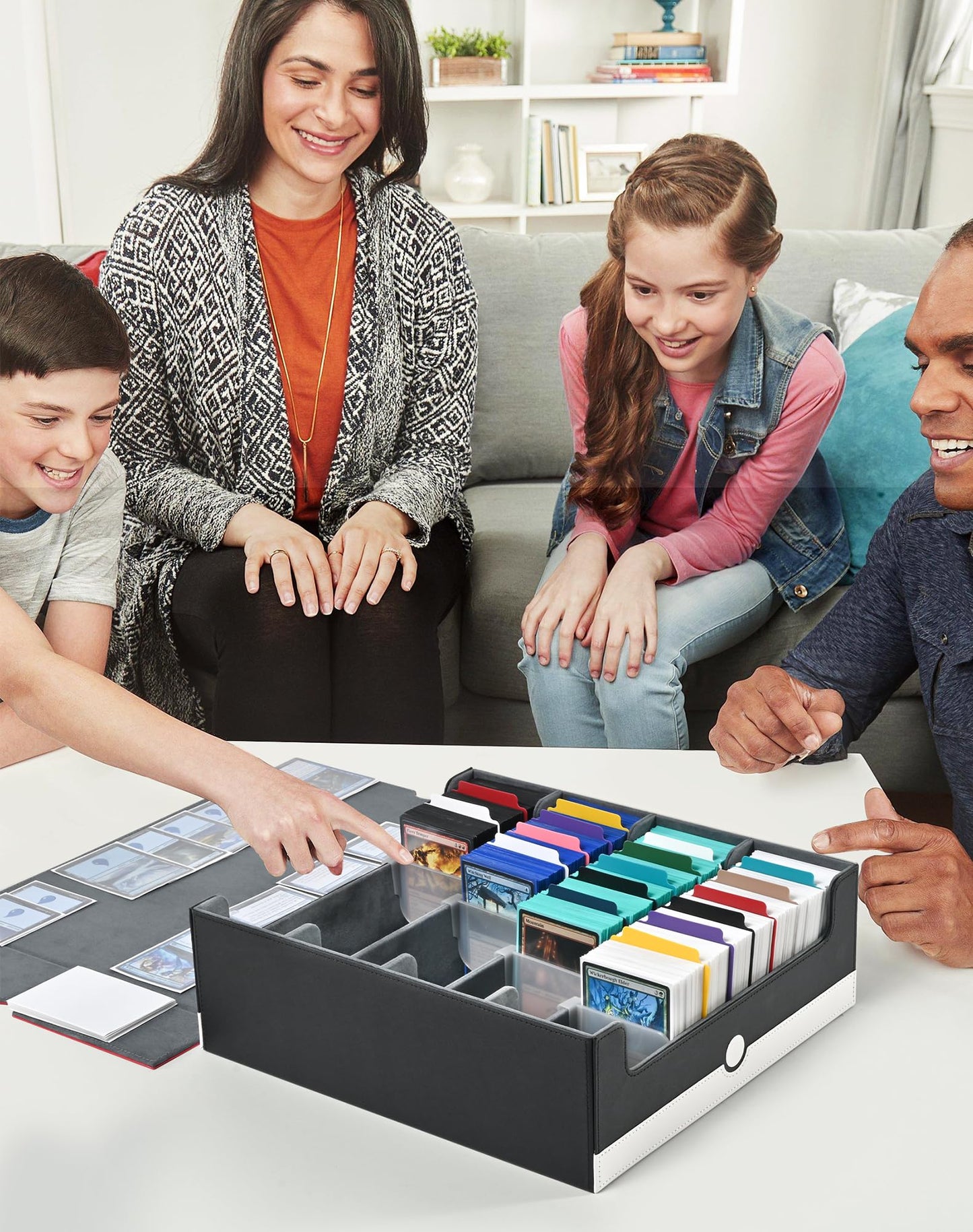 ZLCA Card Storage Box – 3200+ Capacity MTG Deck Case with 4 Stoppers