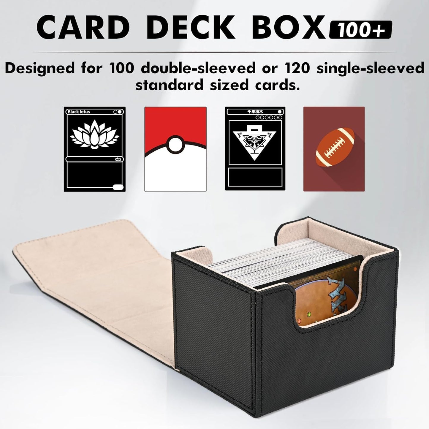 ZLCA Card Deck Box – Magnetic Leather Case for 120+ MTG Cards