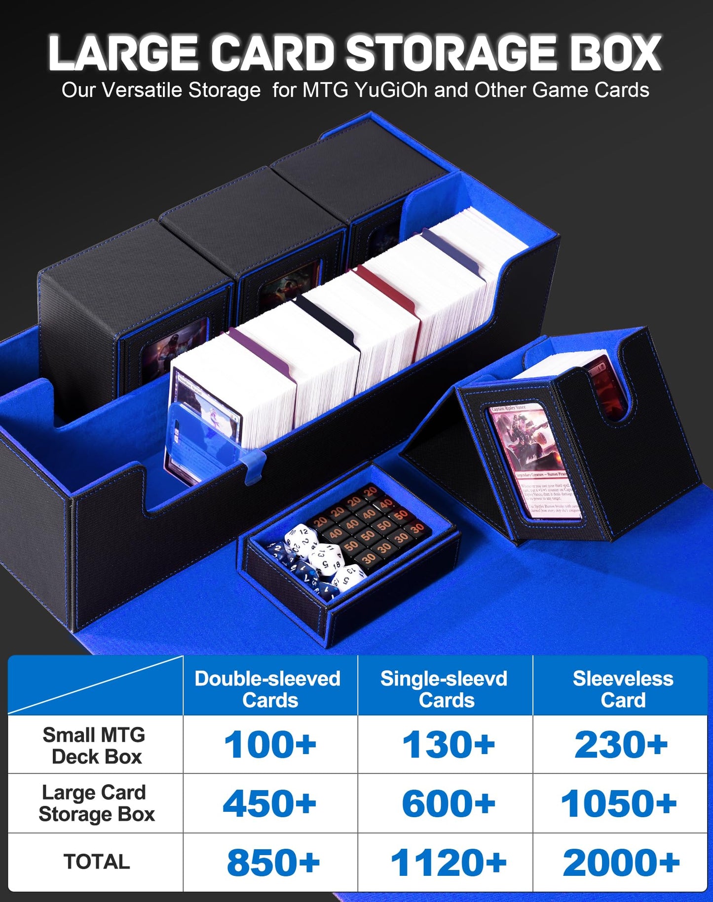 ZLCA MTG Deck Storage Box 5-in-1 | Large Case + 4 Commander Boxes, Magnetic Closure