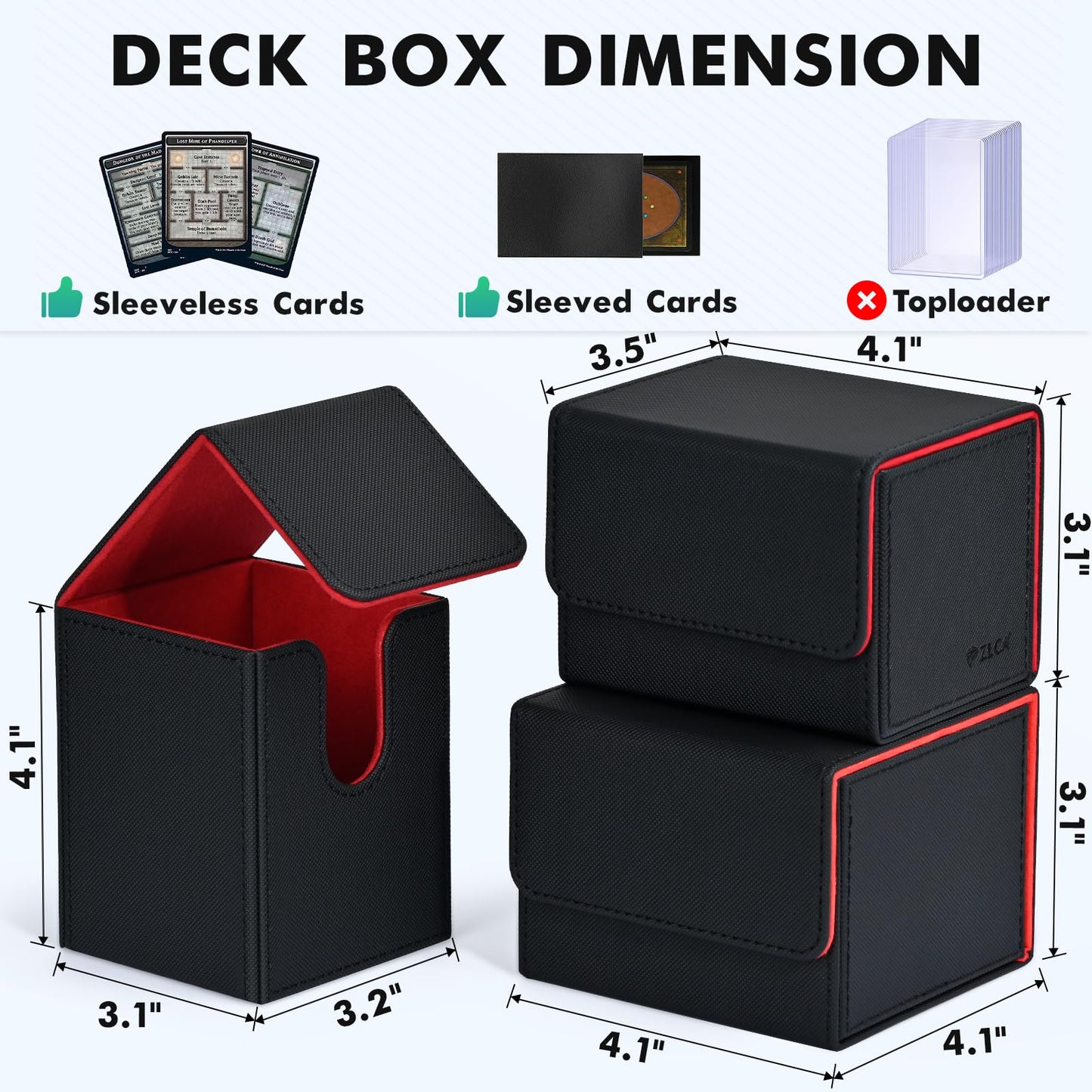 ZLCA Card Deck Box – Magnetic PU Leather Case for MTG, Yu-Gi-Oh!, 100+ Cards