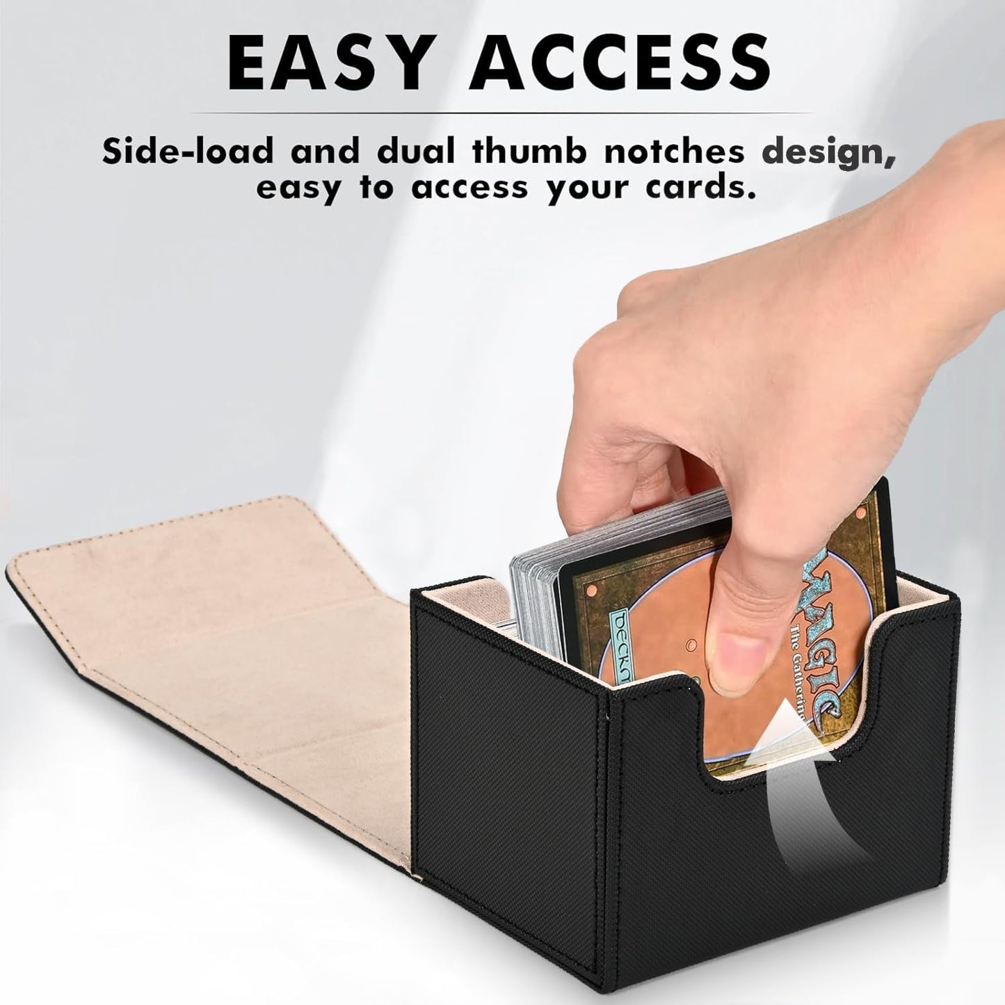 ZLCA Card Deck Box – Magnetic Leather Case for 120+ MTG Cards
