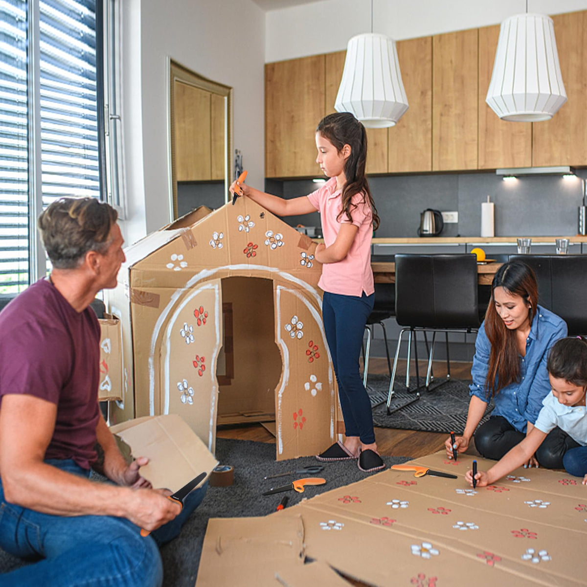 ZLemma Kids Cardboard Construction Tool Kit 2-Piece Set | Safe Cardboard Saw for STEM/STEAM Play