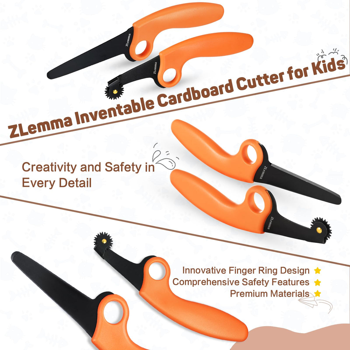 ZLemma Kids Cardboard Construction Tool Kit – Safe Cardboard Saw & Scoring Wheel Set